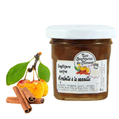 Les Confitures du Climont Mirabellen Konfitüre mit Zimt extra 50g handwerklich hergestellt
