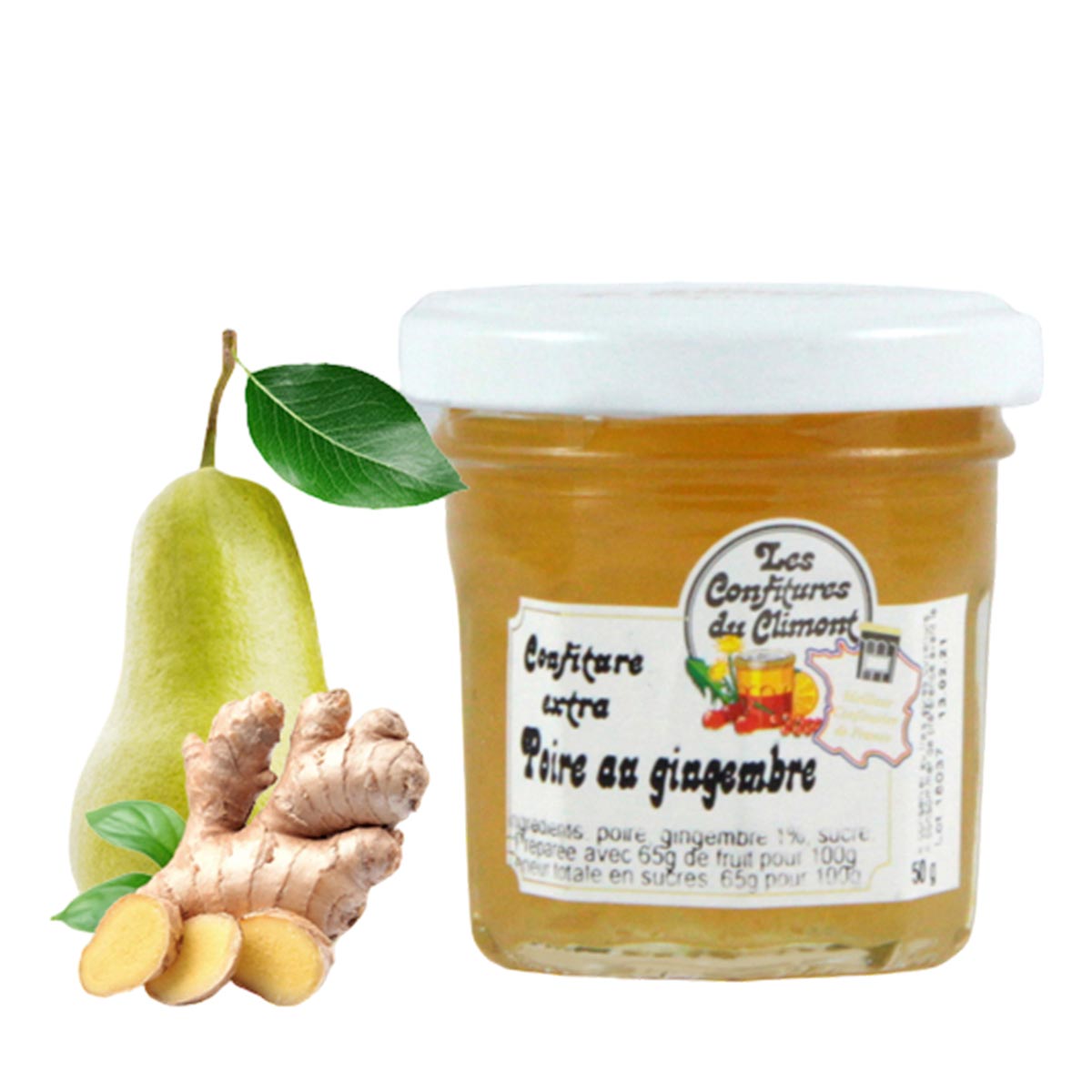 Les Confitures du Climont Birne & Ingwer Konfitüre extra 50g aus dem Elsass