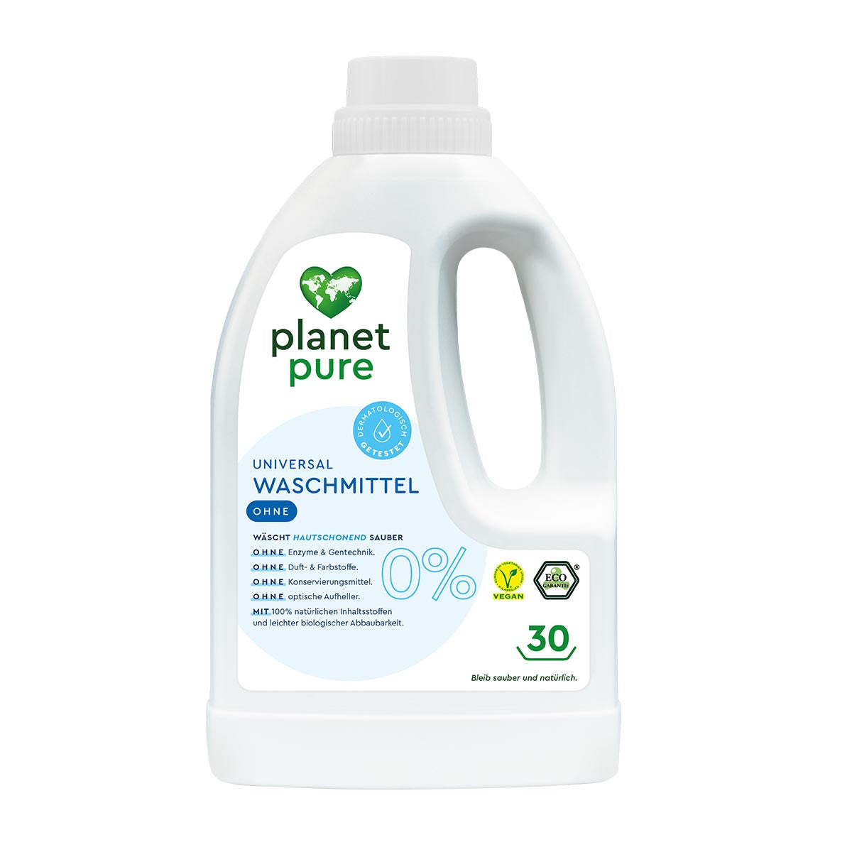 PLANET PURE Universal Waschmittel 30 WI 100 % natürlichen Inhaltsstoffe hautschonend
