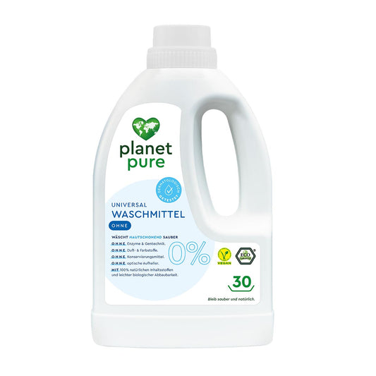 PLANET PURE Universal Waschmittel 30 WI 100 % natürlichen Inhaltsstoffe hautschonend