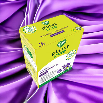 PLANET PURE Universal Waschmittel 75 WL, Lavendel, 98,4% natürliche Inhaltsstoffe