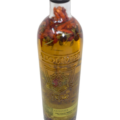 A L'Olivier Piment d'Espelette scharfes Olivenöl mit Chili gravierte Flasche 500 ml