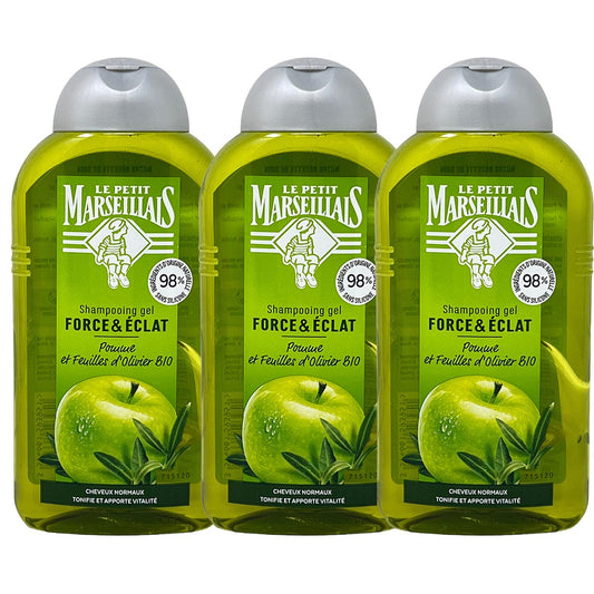Le Petit Marseillais Shampoo Apfel & Olive, normales Haar, 3x250ml