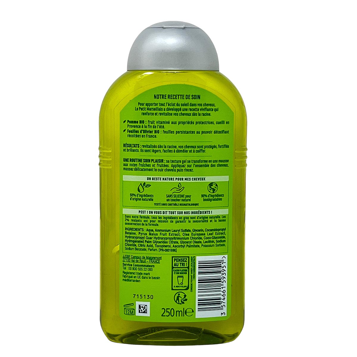 Le Petit Marseillais Shampoo Apfel & Olive, normales Haar, 3x250ml