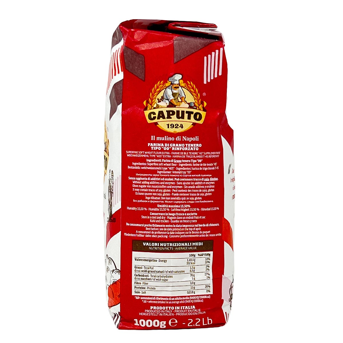 FARINA CAPUTO Mehl "Cuoco" Chef 1 kg für lange Gärung Weichweizenmehl Typ "00"