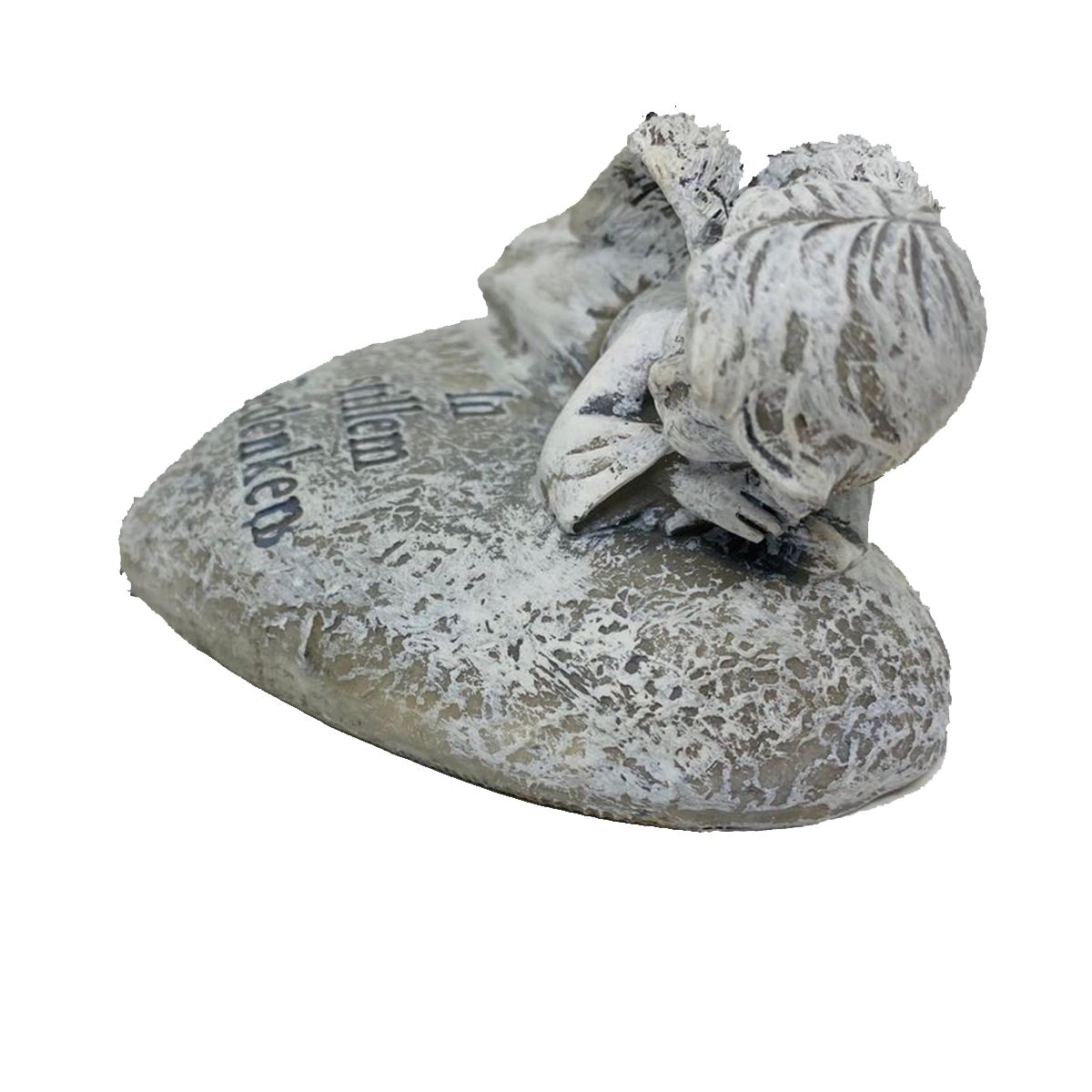 FeineHeimat Trauerengel "In stillem Gedenken" - Antikcreme aus Kunstharz, Zarte Erinnerung