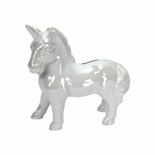 FeineHeimat Spardose Sparbüchse Einhorn Keramik weiß