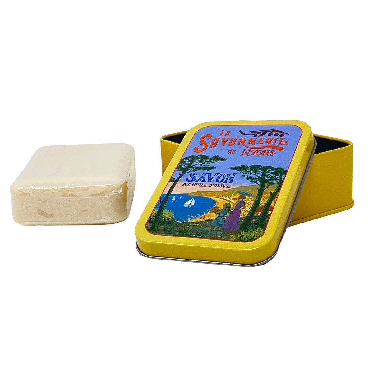 La Savonnerie De Nyons Seife Côte d'Azur Baumwollblüte in Metalldose