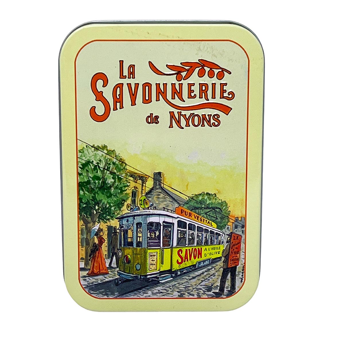La Savonnerie De Nyons Seife in der Metalldose Le Tramway Baumwollblüte