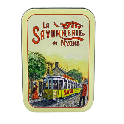 La Savonnerie De Nyons Seife in der Metalldose Le Tramway Baumwollblüte