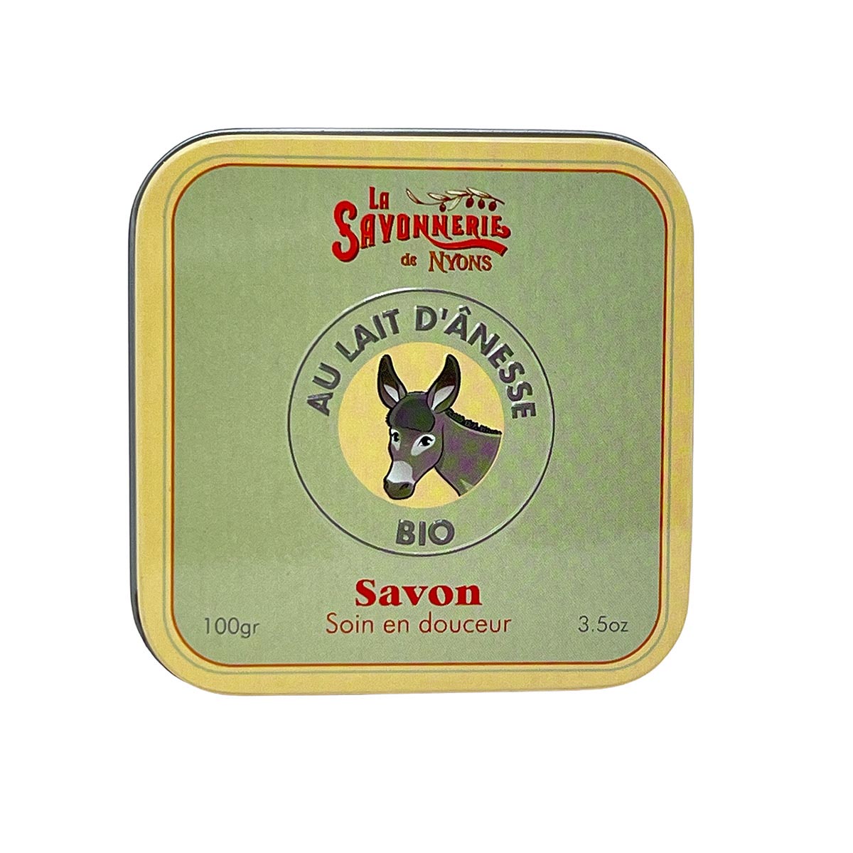 La Savonnerie De Nyons Bio Eselsmilch Seife 100g in Metalldose