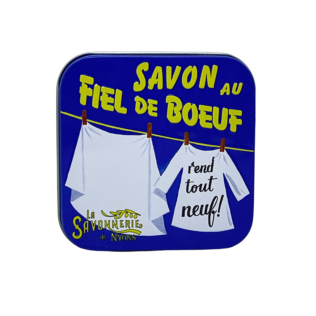 La Savonnerie De Nyons Seife in der Metalldose  Gallseife Fleckenentferner 100 Gramm