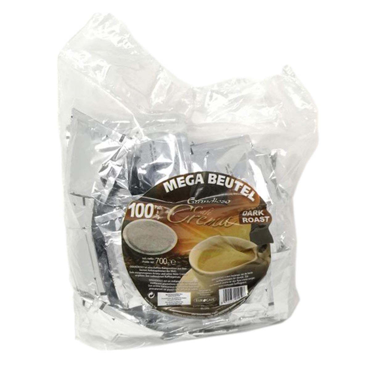 100 Kaffeepads Megapack Grandioso Café Crema Dark Roast aromaversiegelt