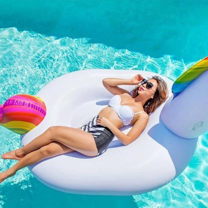 lacool Riesen aufblasbares Einhorn Badeinsel Luftmatratze Schwimmring 250 cm