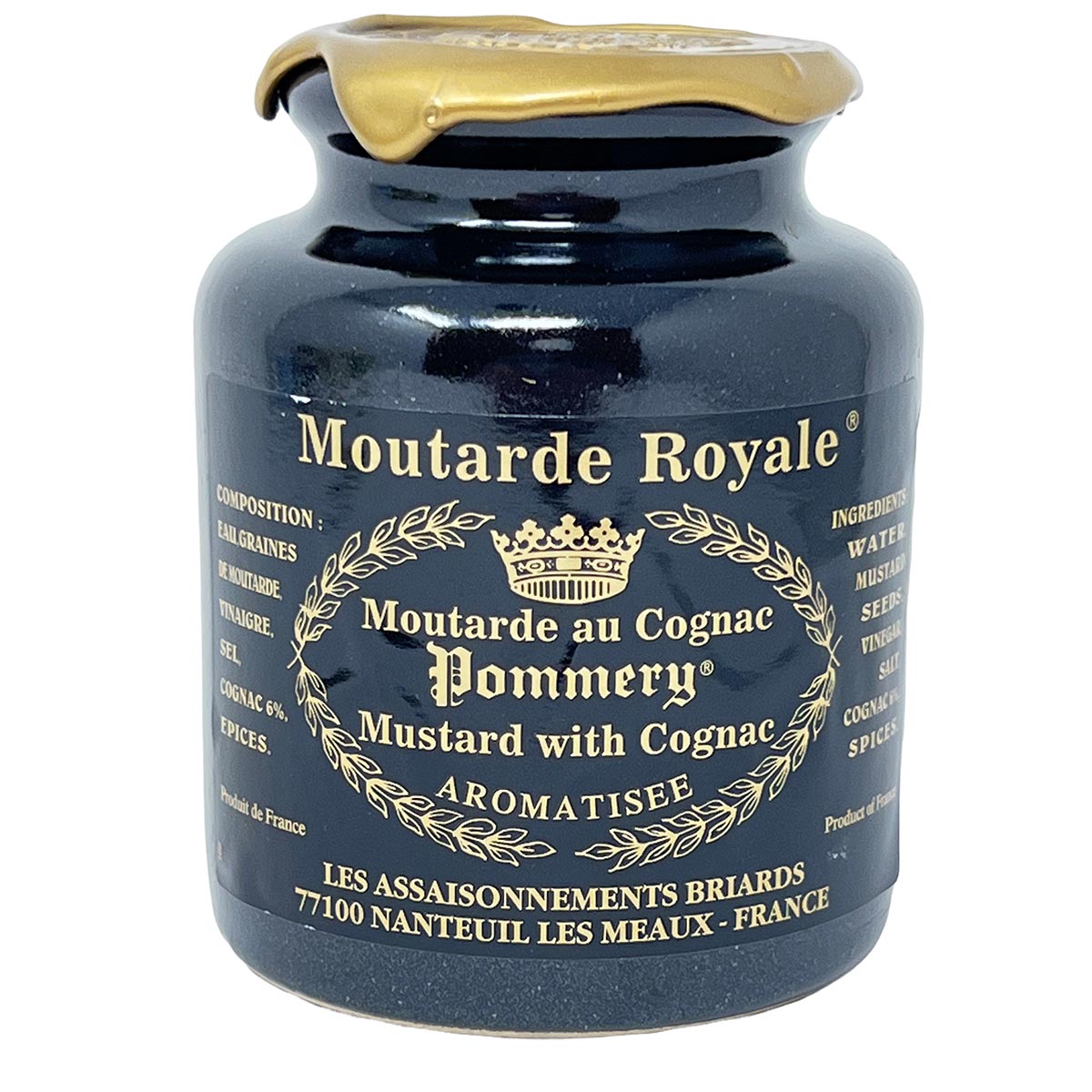Meaux-Senf Pommery Moutarde Royale mit Cognac, 250g - Gourmet-Delikatesse aus Meaux