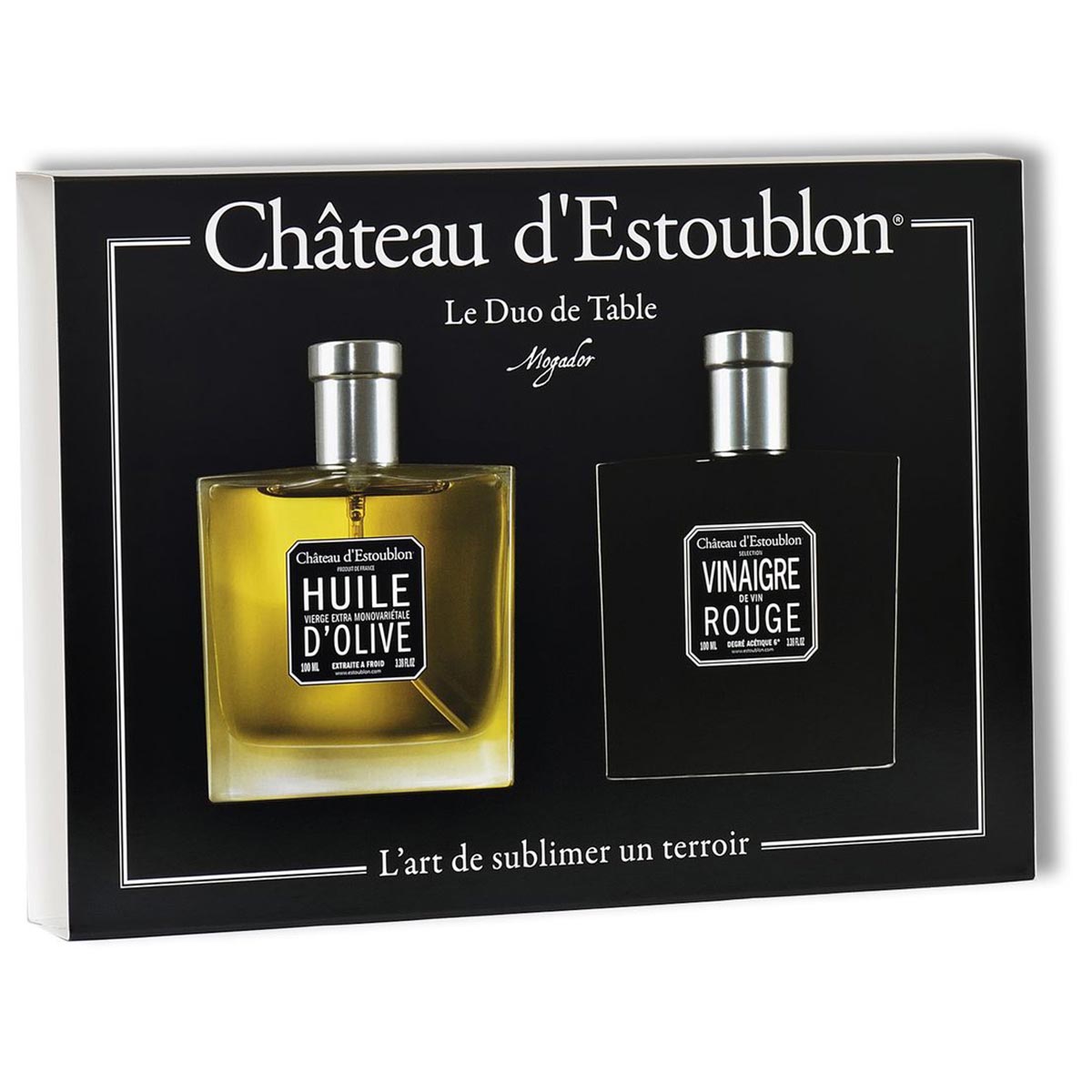 Château d’Estoublon Geschenkbox "Duo de Table" Olivenöl und Rotweinessig 2 x 100 ml