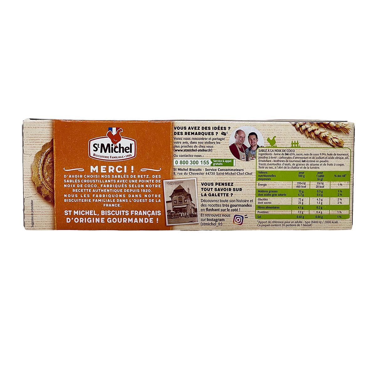 St Michel Sablé de Retz Le Véritable Kokoskeske original aus Frankreich 120 Gramm
