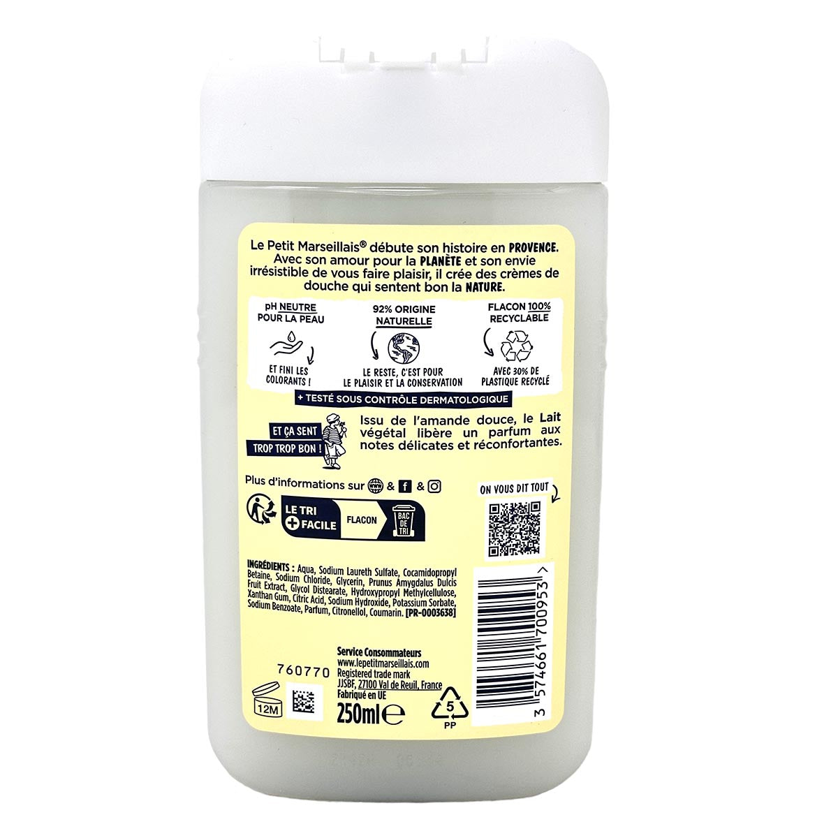 Le Petit Marseillais Lait - Duschgel mit Milch 3x 250 ml aus Frankreich