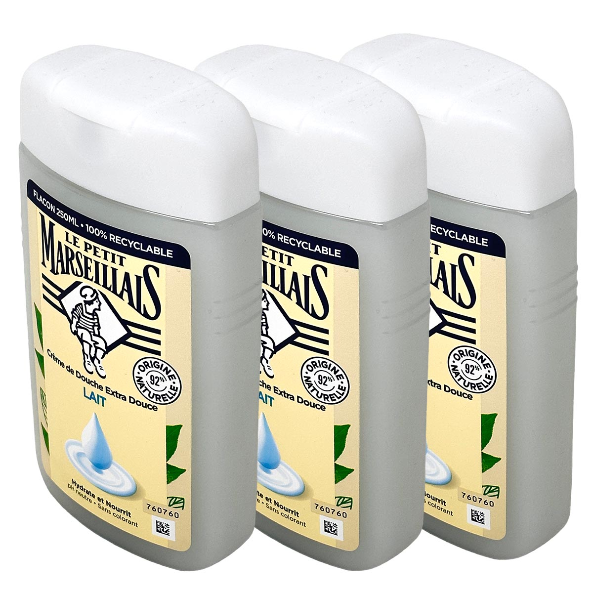 Le Petit Marseillais Lait - Duschgel mit Milch 3x 250 ml aus Frankreich