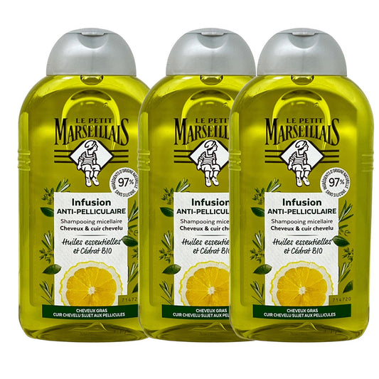 Le Petit Marseillais Anti-Schuppen-Shampoo mit pflanzlichen Ölen 3 x 250 ml
