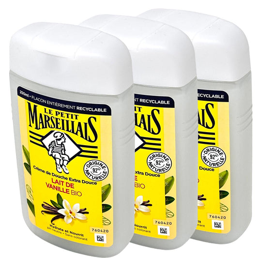 Le Petit Marseillais Lait de Vanille - Duschgel mit Vanillemilch 3x 250 ml