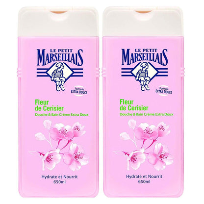 Le Petit Marseillais Duschgel und Badezusatz mit Kirschblüten 2 x 650ml