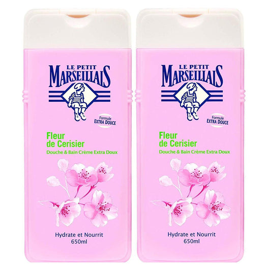 Le Petit Marseillais Duschgel und Badezusatz mit Kirschblüten 2 x 650ml