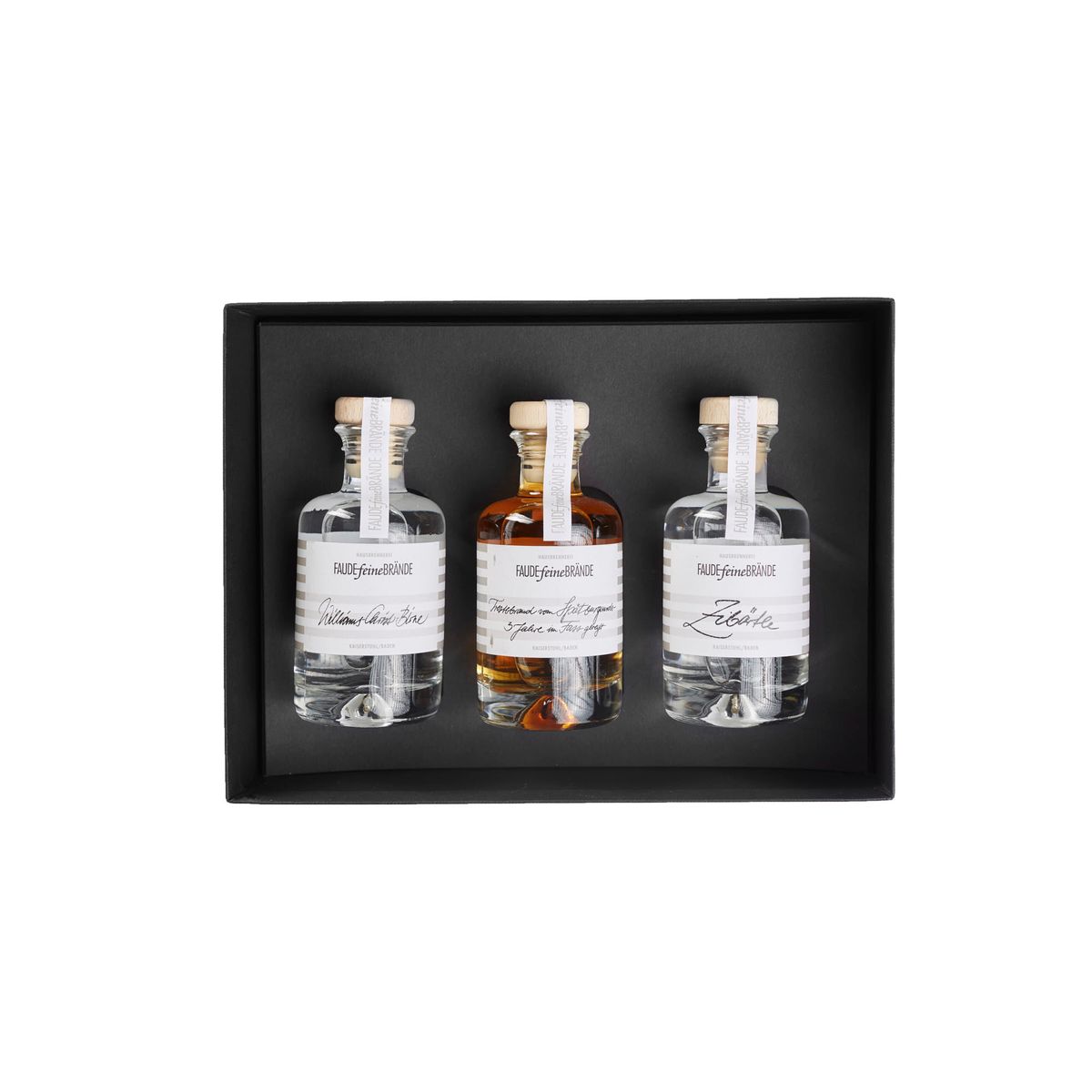 Faude Feine Brände Geschenkbox Badisches Dreierlei 3 x 100ml 40%